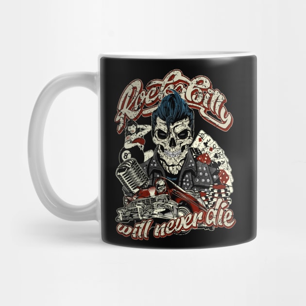 Rockabilly will never die Hot Rod skull by RockabillyM